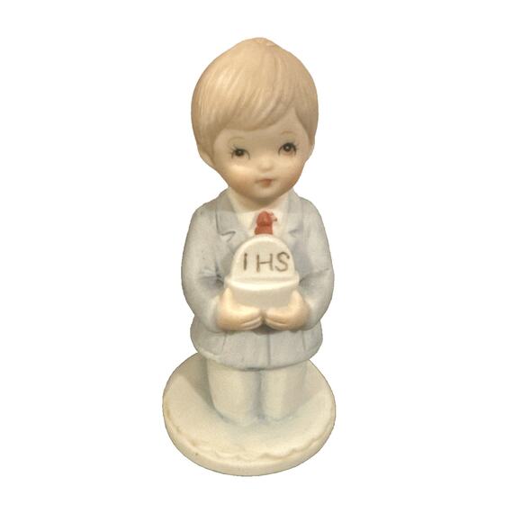 Lefton Hand Painted Boy Figurine The Christopher Collection 1987 Jesus Savior - Picture 1 of 14